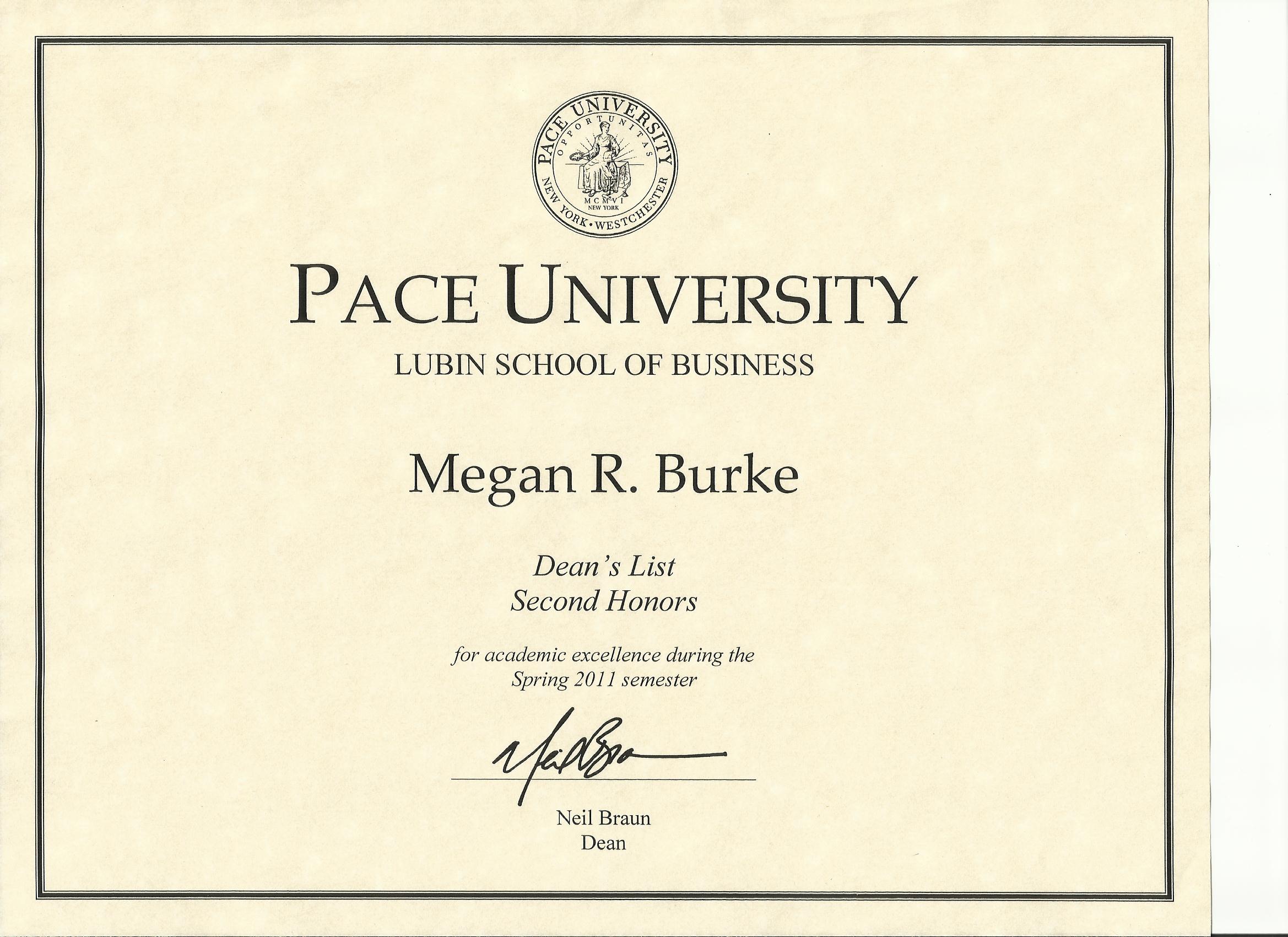 I am proud of my academic excellence in the Spring semester of 2011!