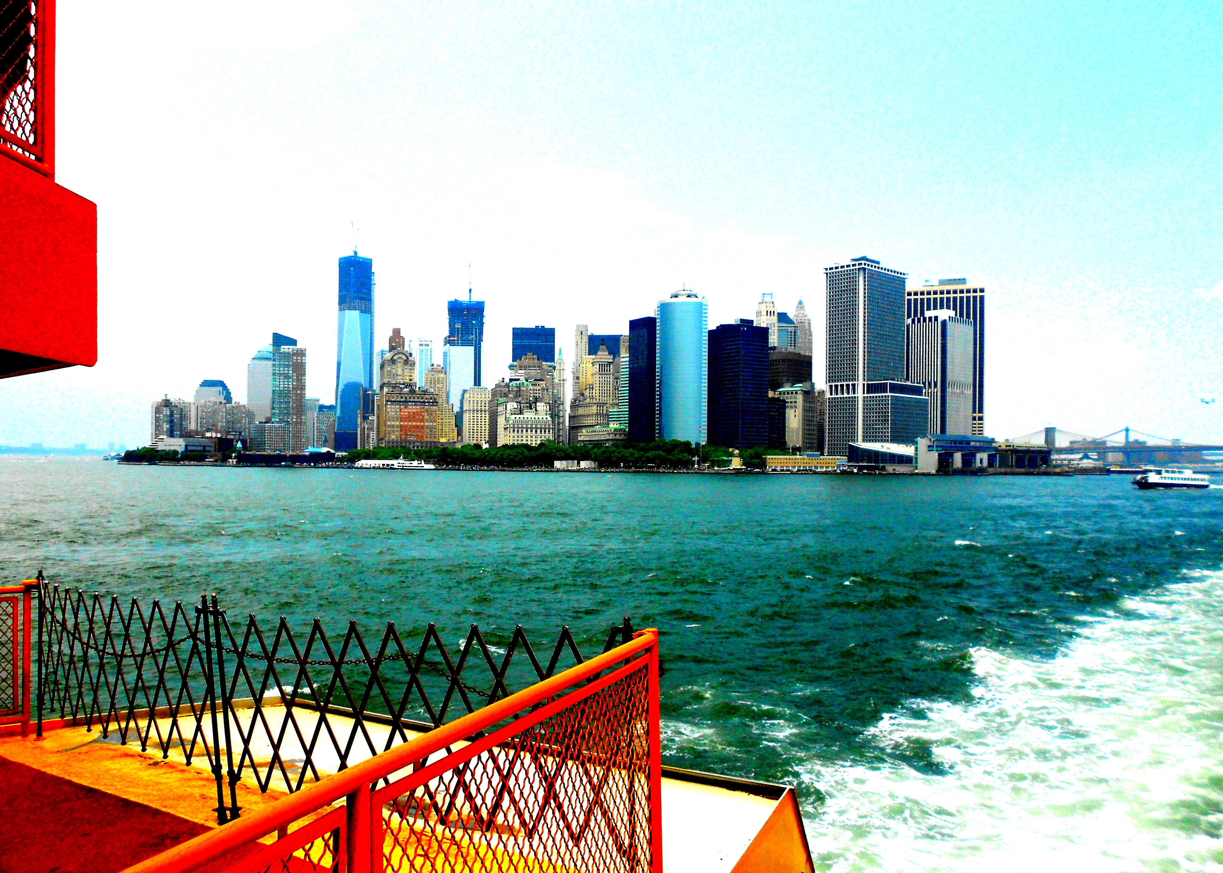 The iconic view of downtown Manhattan from the Staten Island Ferry