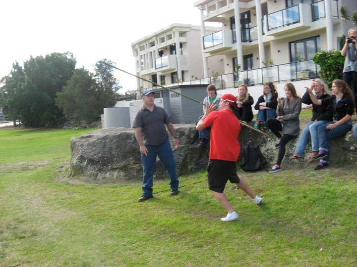 Learning how to throw an Aboriginal Spear