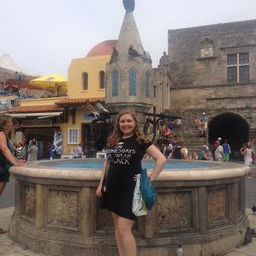 Owl fountain in Rhodes. The Owl is the symbol of goddess Athena, and it represents wisdom.