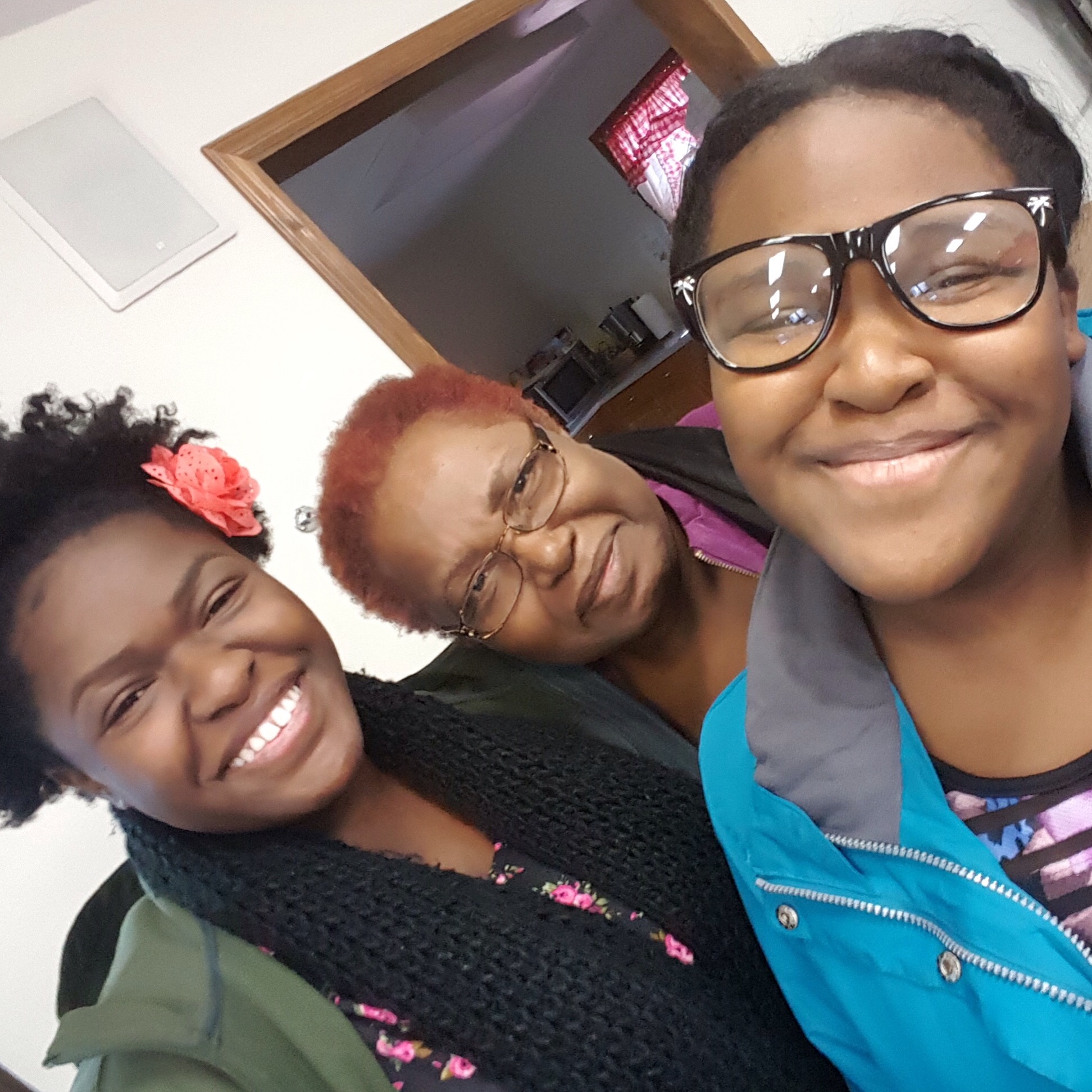 A photo with my sister, Kiara, and my paternal grandmother, Rose.